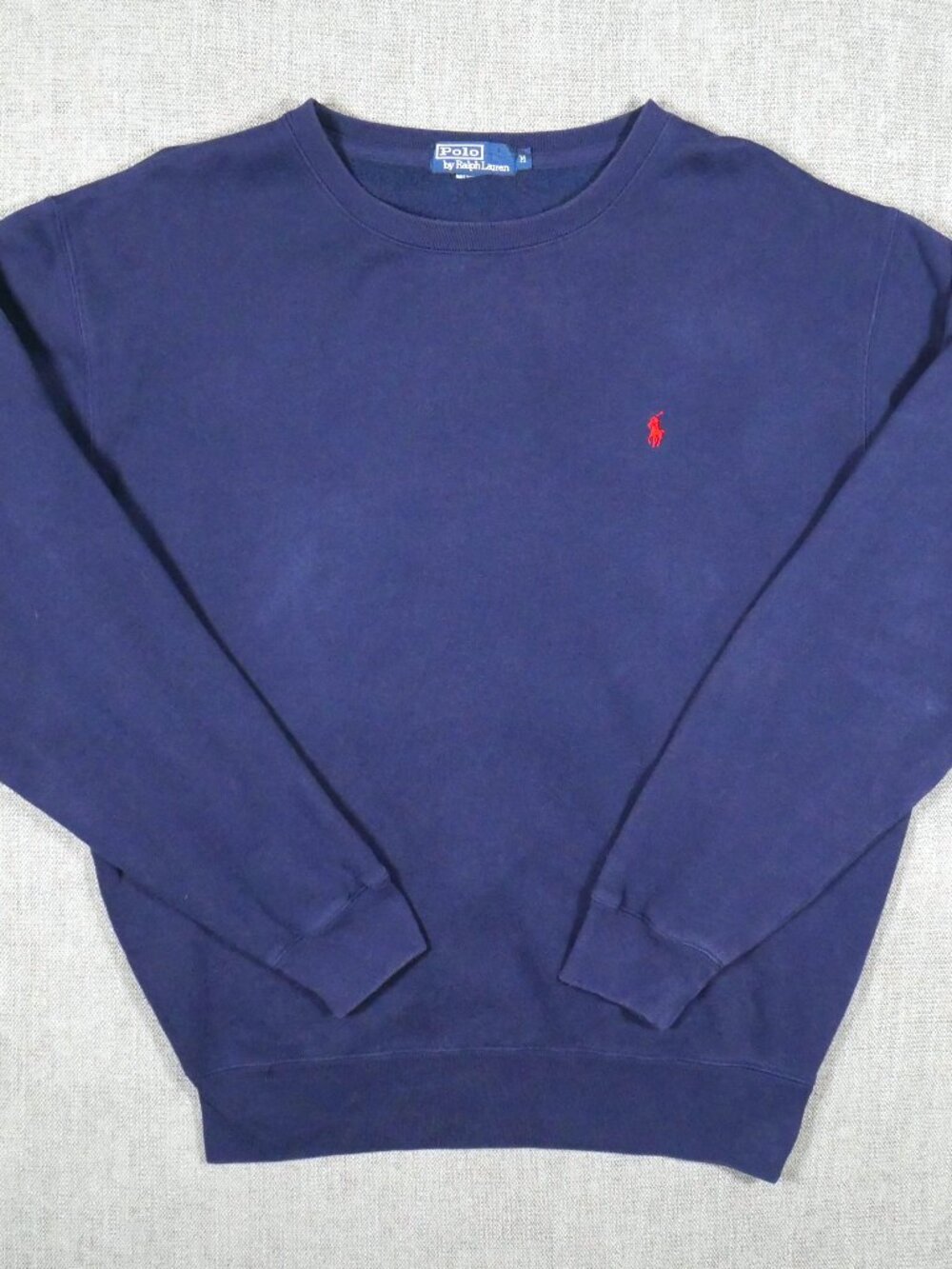 VTG Polo Ralph Lauren Crewneck Sweatshirt Men’s M Faded Navy Blue Blank